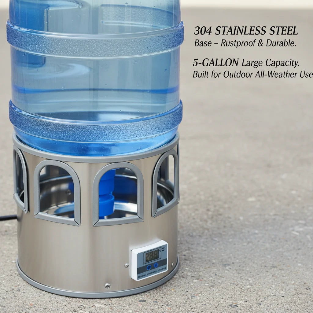 Stainless Steel Heated Chicken Waterer With Auto Thermostat
