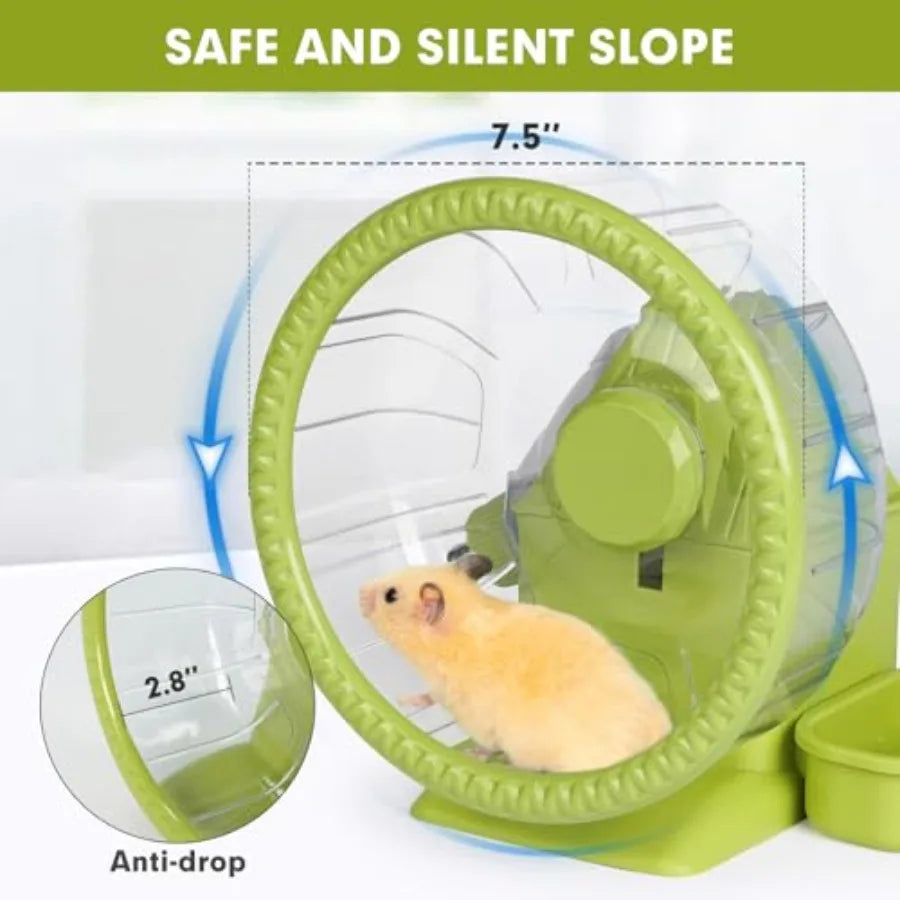 Quiet Hamster Exercise Wheel With Water Bottle And Food Bowl