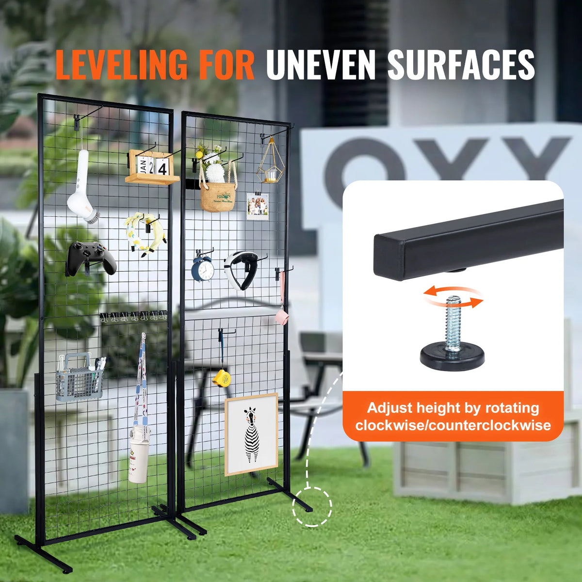 SucceBuy Double Sided Steel Grid Wall Display Rack For Retail