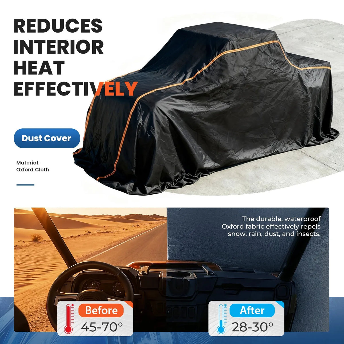 Waterproof UTV Storage Cover Compatible With Polaris Ranger And RZR