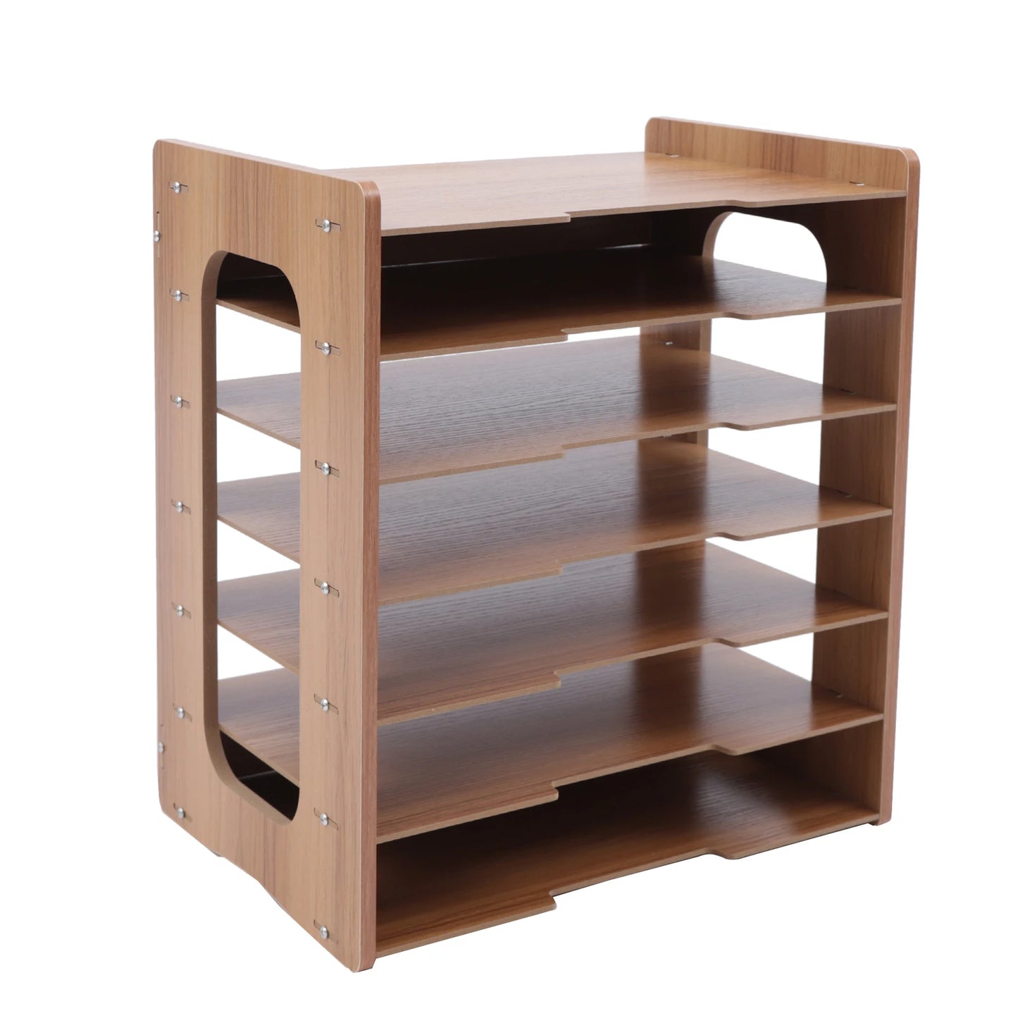 Seven Tier Wooden Desk Paper Organizer Desktop File Holder