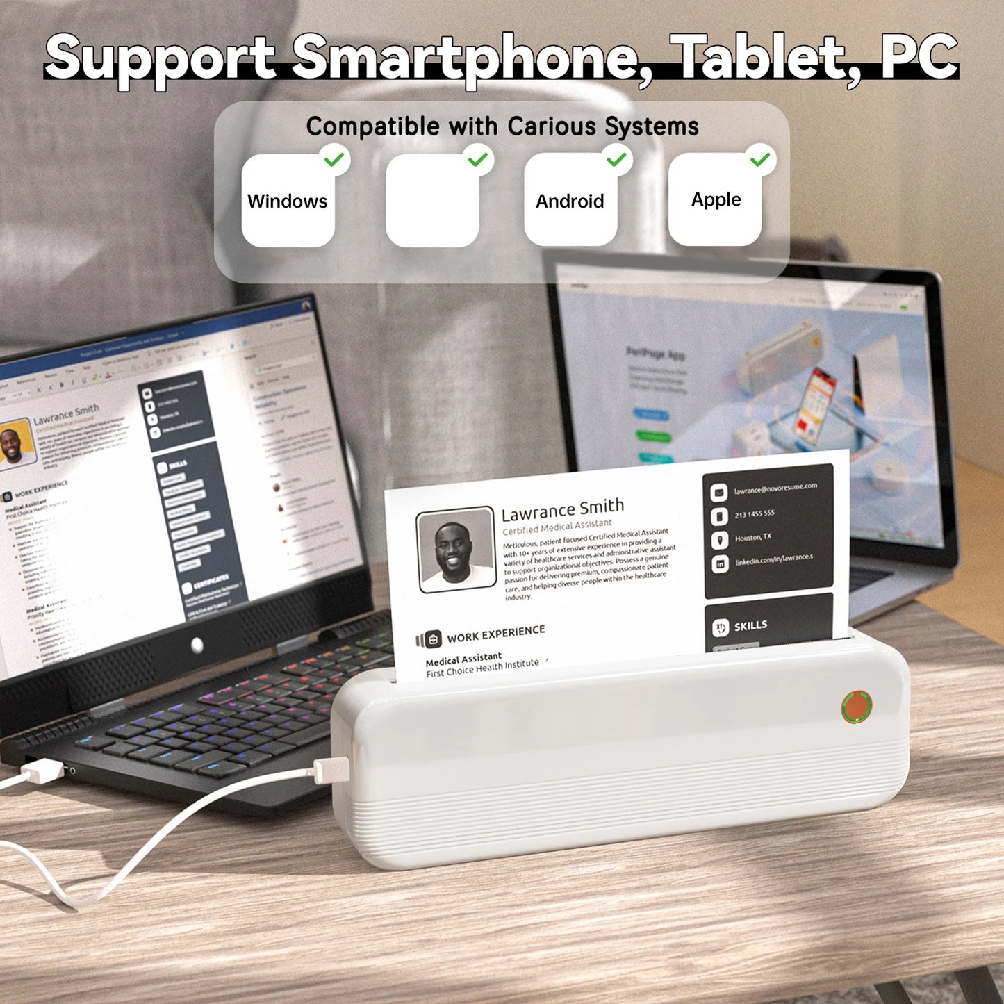 Aibecy Portable Wireless Thermal Printer For Mobile Photos