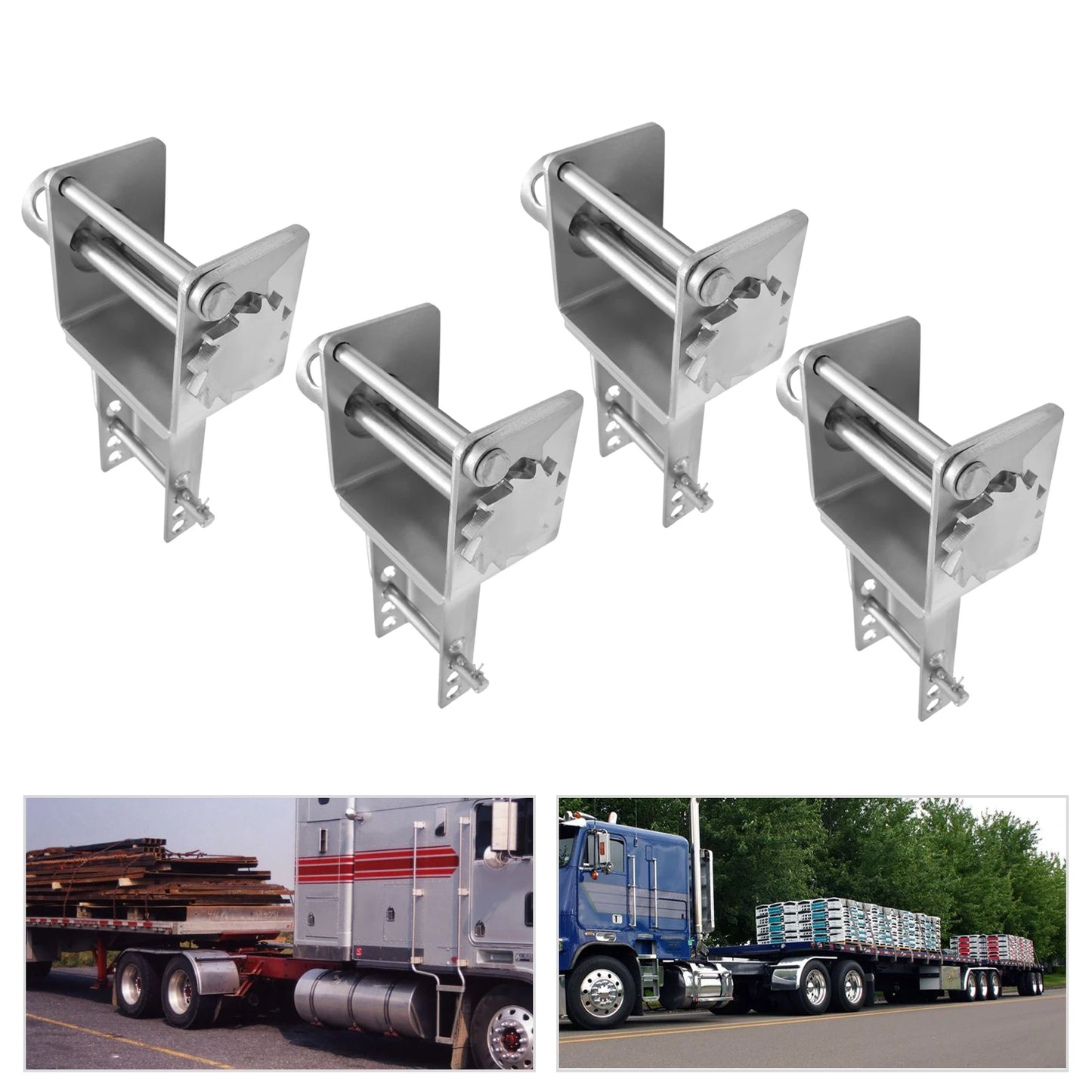 Trailer Stake Pocket Winch Galvanized Carbon Steel Spray Coating Wear Resistant 5400lbs Working Load 16200lbs Breaking Strength Flatbed Truck Ratchet Tie Down Cargo Lashing Pocket Winch For Flatbed Truck Logistics Freight