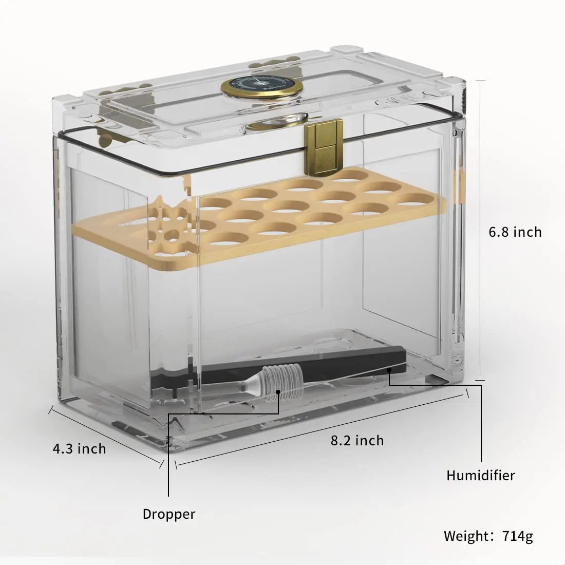 Xifei Portable Cigar Humidor With Hygrometer And Cedar Tray