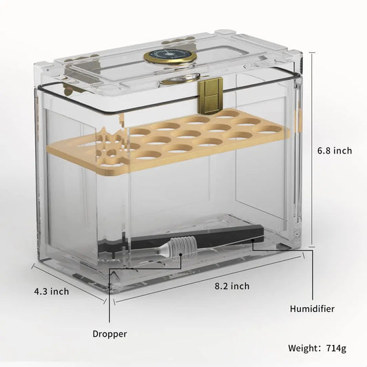 Xifei Portable Cigar Humidor With Hygrometer And Cedar Tray