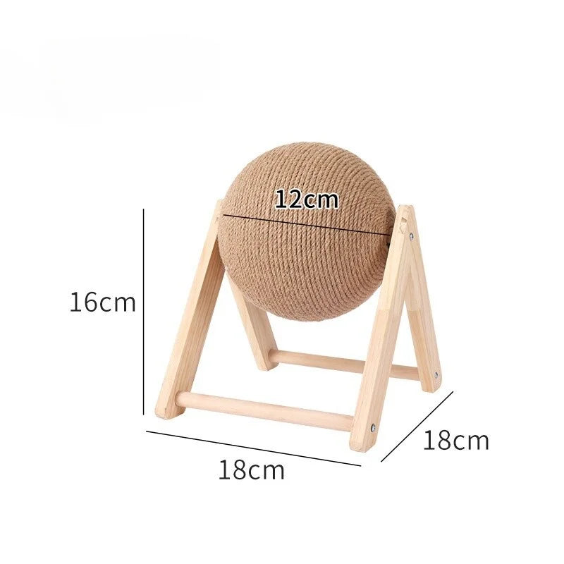 Interactive Sisal Cat Scratching Ball With Rope For Kittens