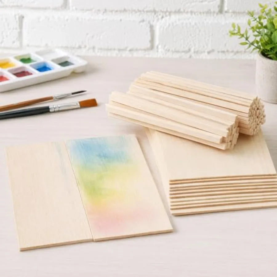 Premium Balsa Wood Craft Kit Includes Wooden Sticks And Sheets