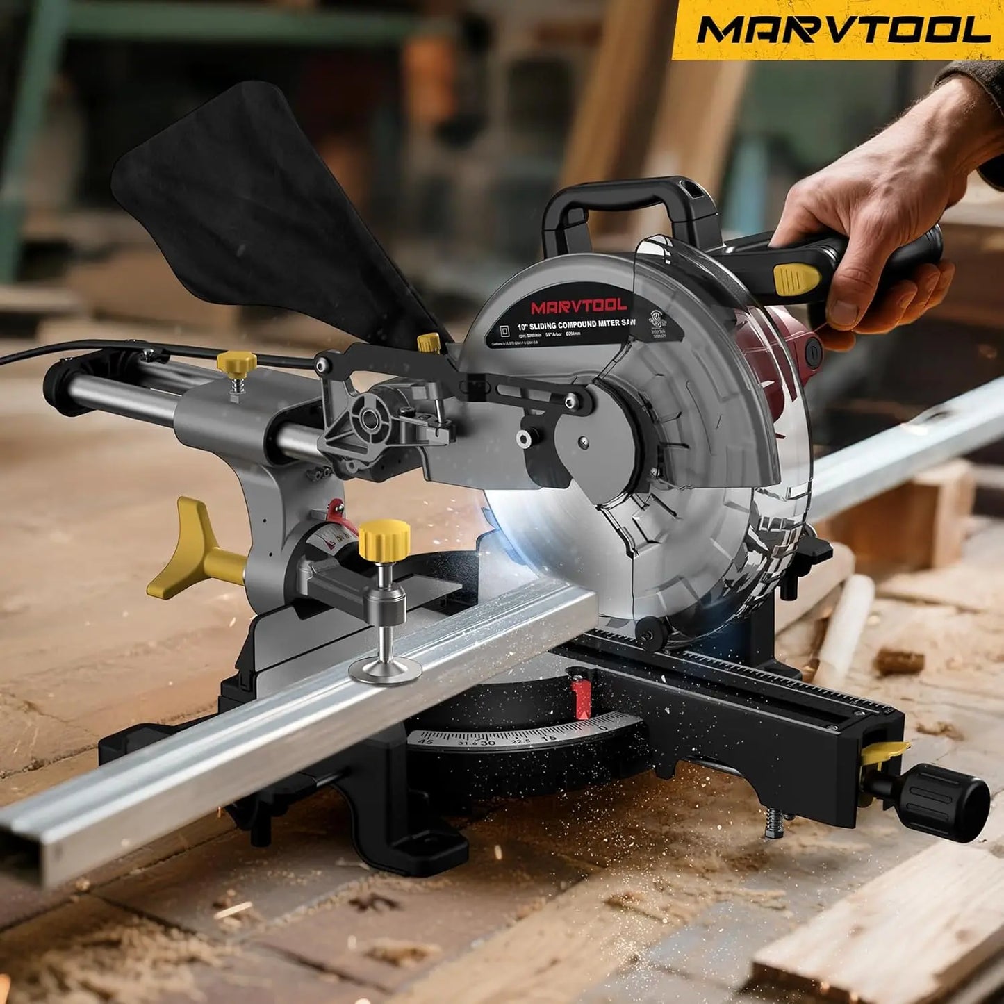 High Performance Compound Sliding Miter Saw For Woodworking