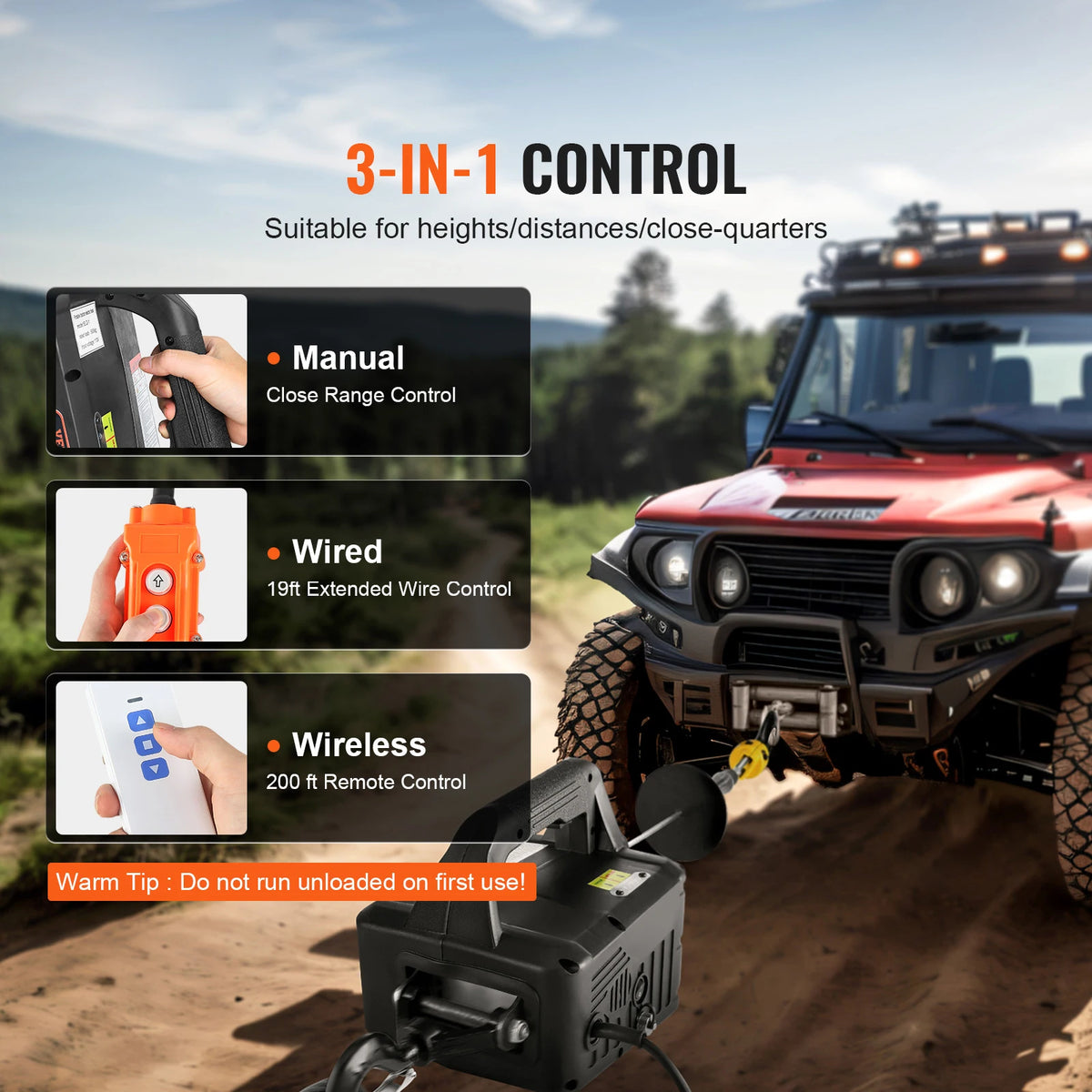 SucceBuy Electric Hoist Winch 1100lbs Portable With Wireless Remote