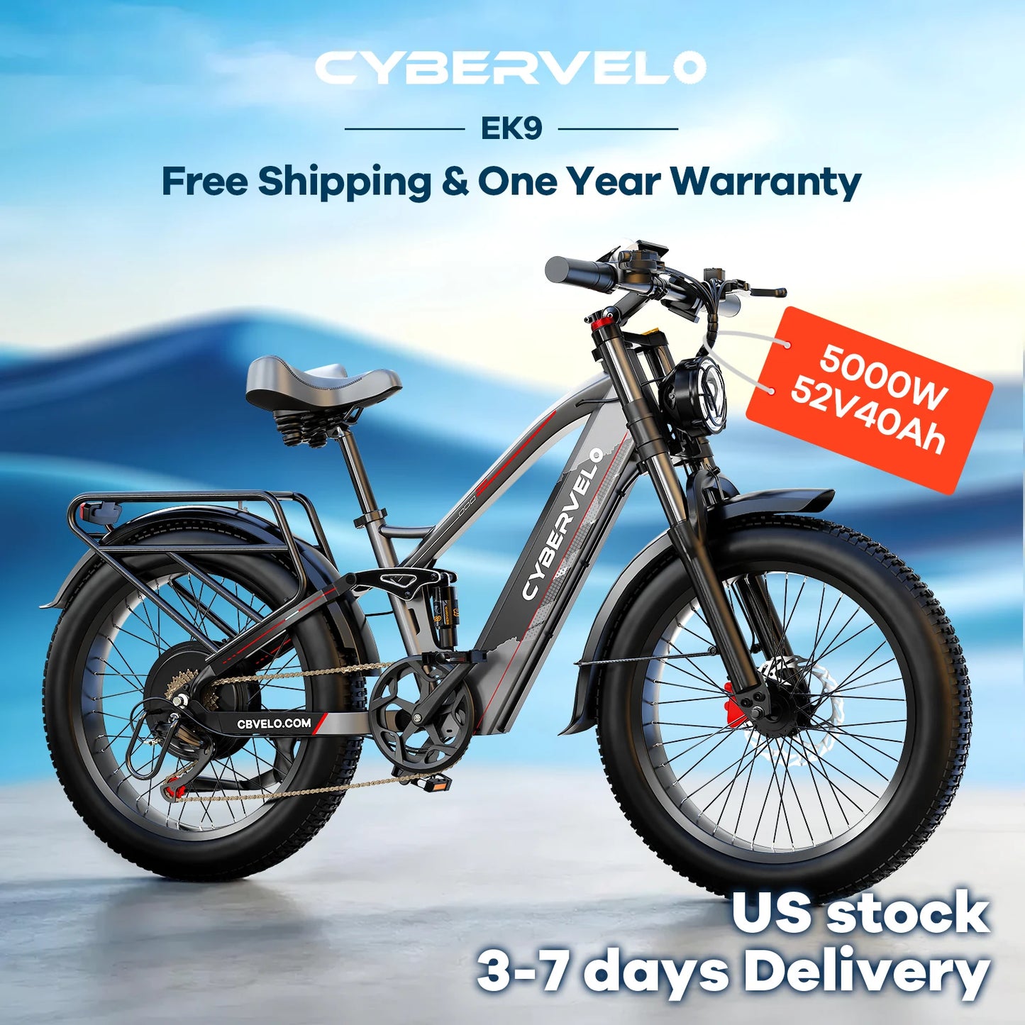 CBVELO 5000W Fat Tire Electric Bike With Long Range Battery