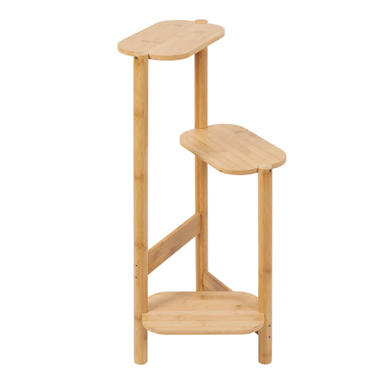 Wisfor Three Tier Bamboo Corner Plant Stand And Indoor Shelf