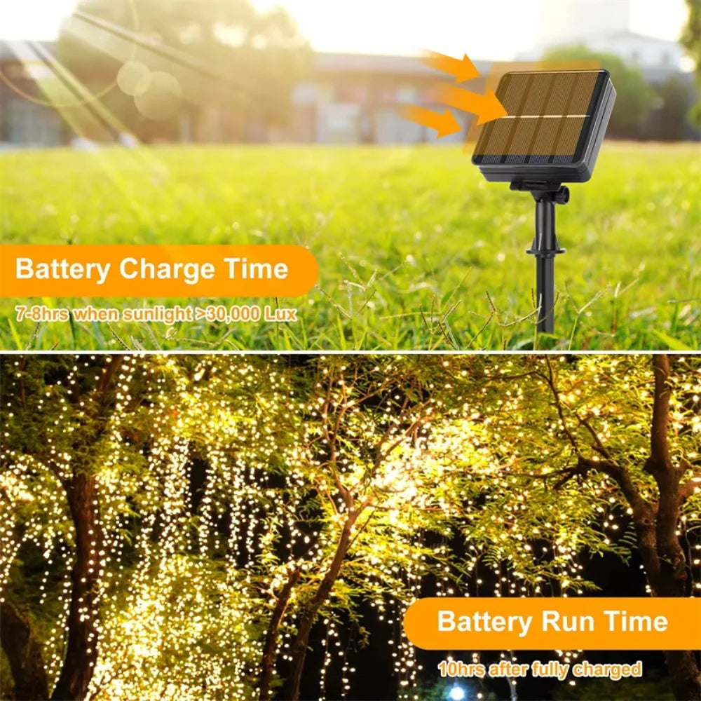 Solar LED Fairy Lights With 8 Modes Waterproof Outdoor Decor