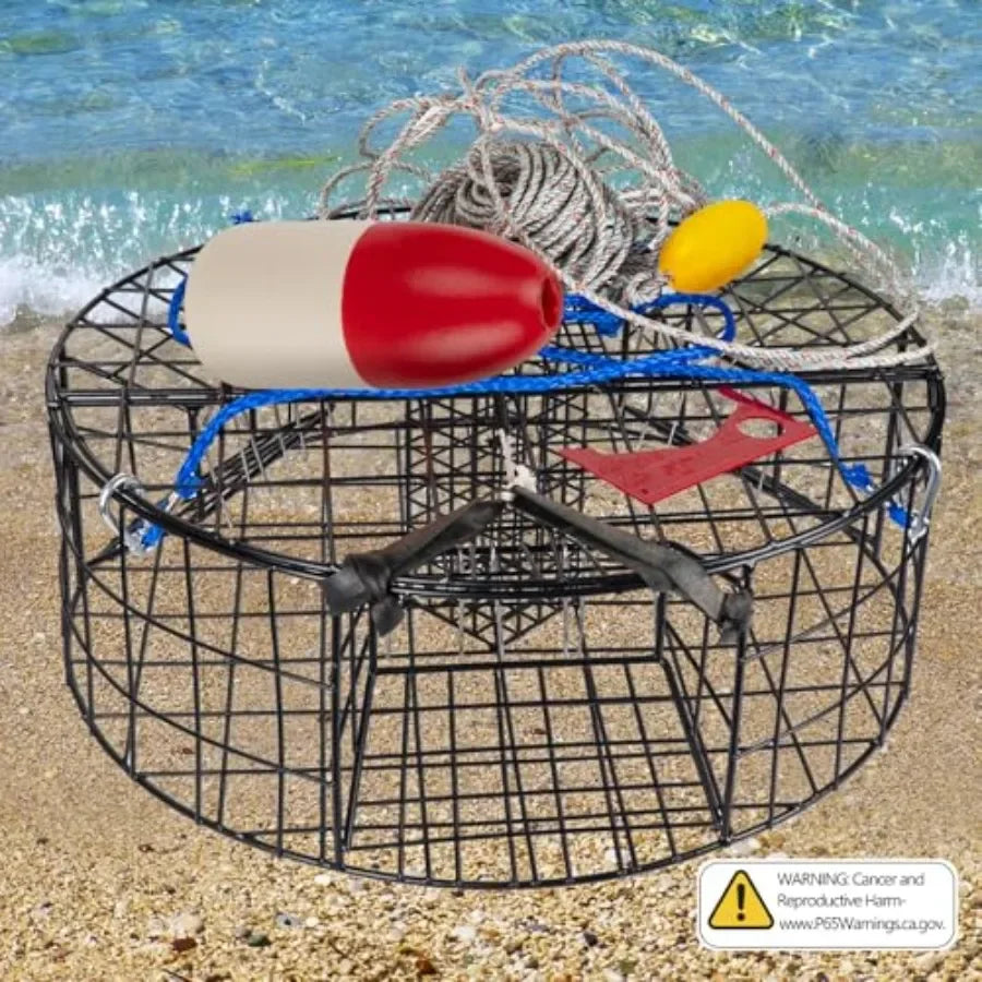 Heavy Duty Vinyl Coated Steel Crab Trap For Pacific Crabbing