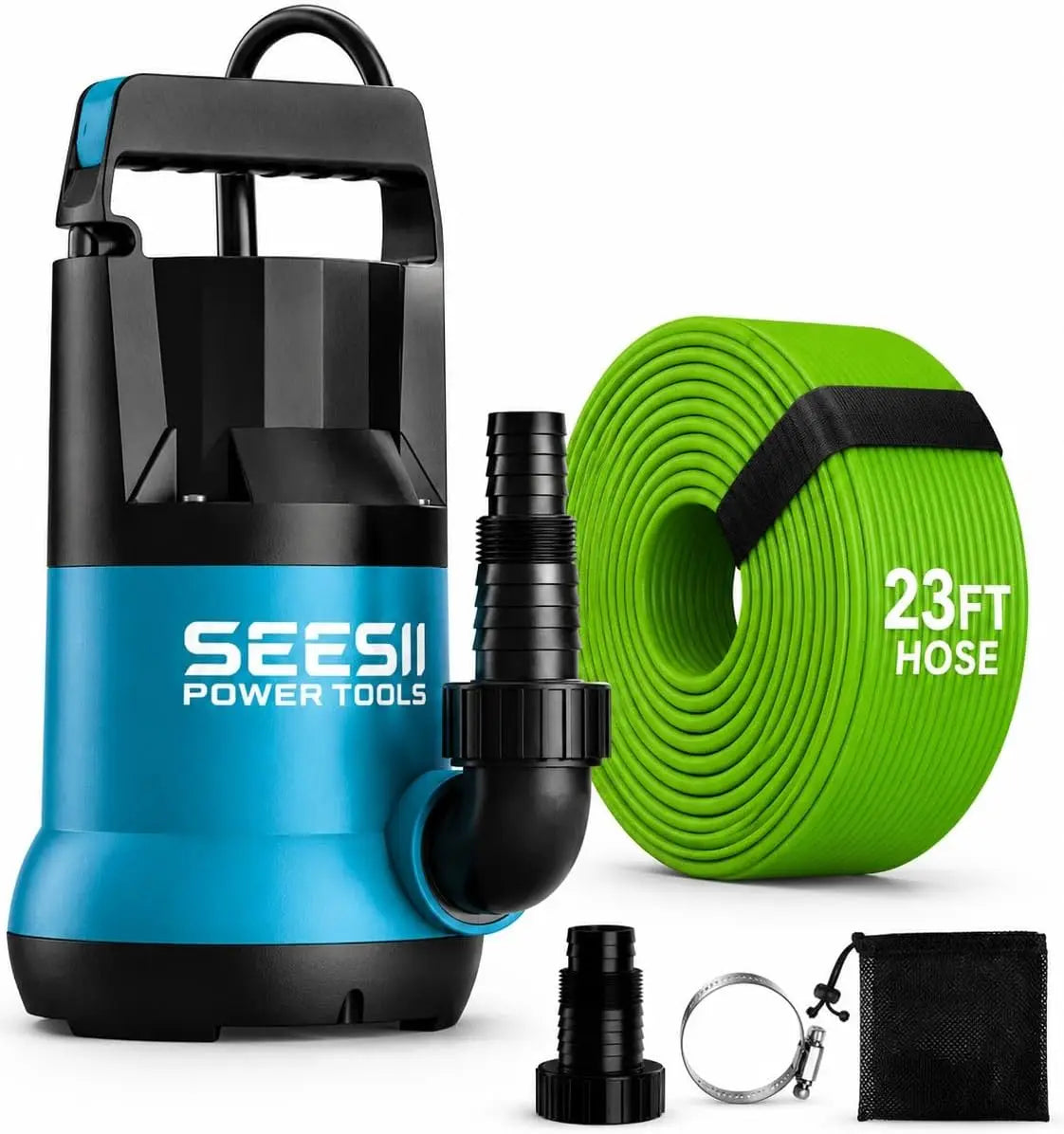 SEESII 1HP Submersible Water Pump 4755 GPH High Flow Electric Submersible Water Pump Portable Utility Pump Pool Pond Sump Flood Drainage Clean Water Transfer Pump Garden Water Removal
