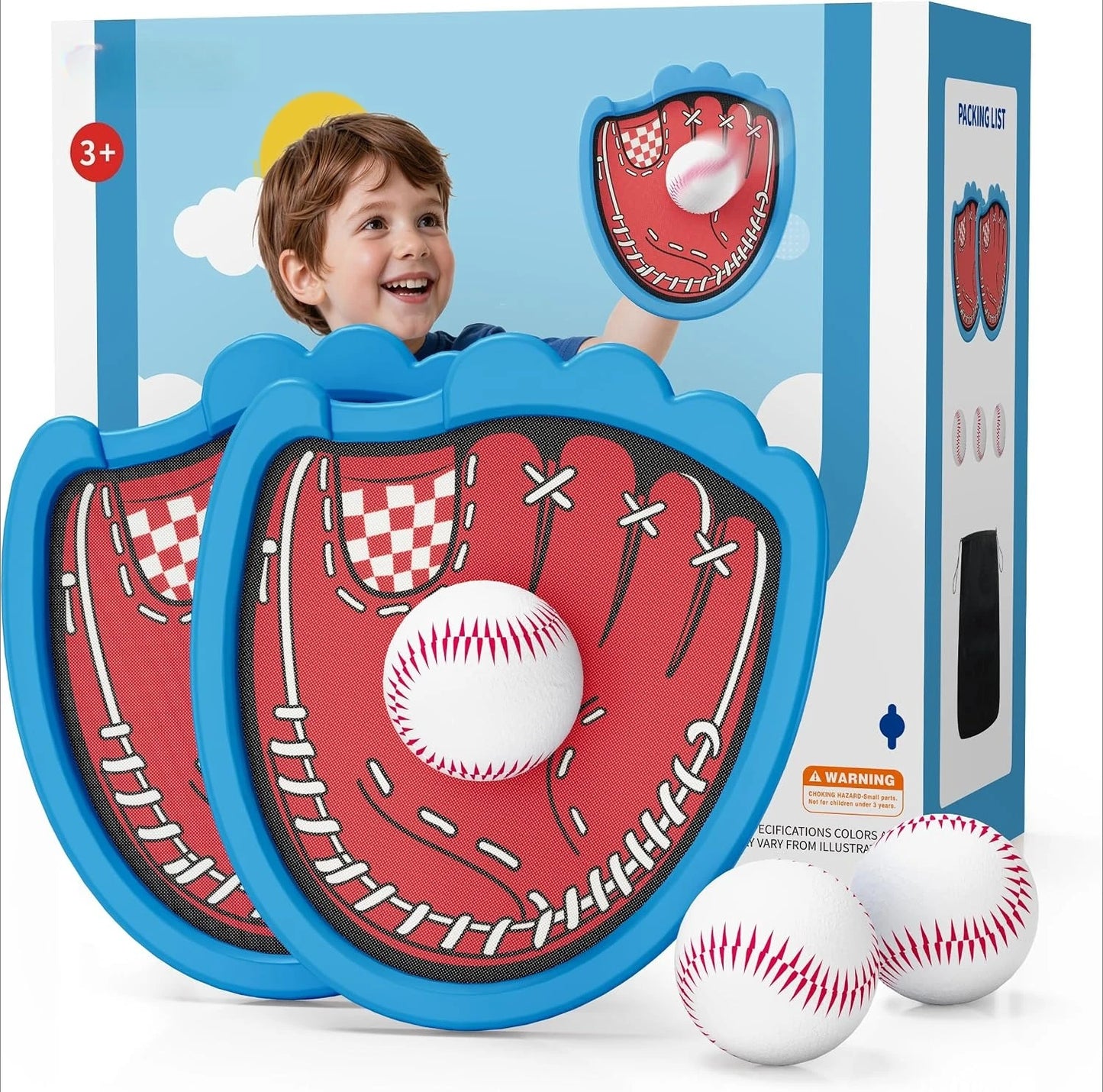 Kids Interactive Sticky Catch Ball Game With Two Paddles