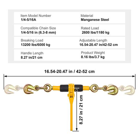 SucceBuy Ratchet Chain Load Binder For Flatbed Trailer Cargo