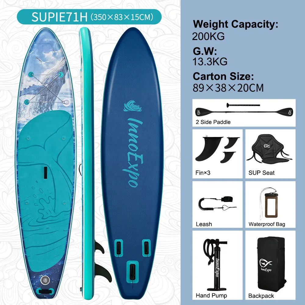 InnoExpo Inflatable Stand Up Paddle Board Non Slip Water Sport
