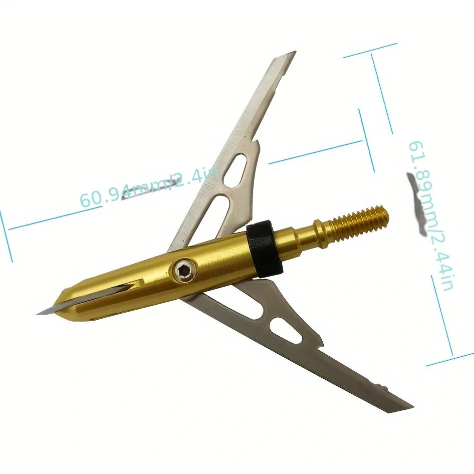 6Pcs Hunting Broadhead Crossbow X 100 Grain 2-Blade Archery Arrow Broadhead