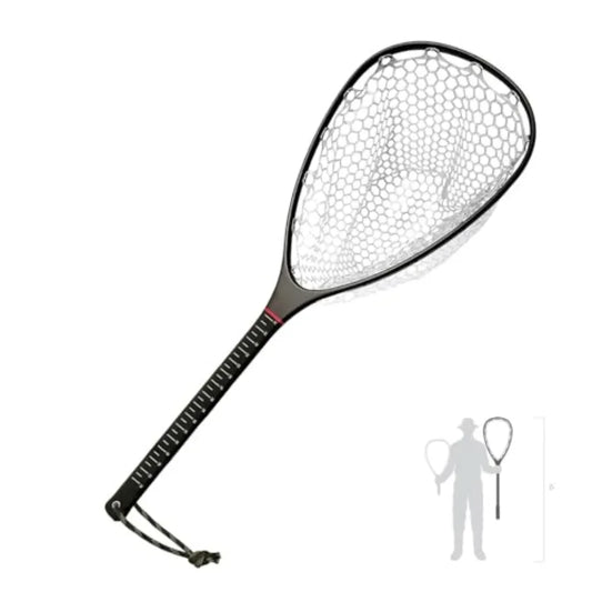 Carbon Fiber Fly Fishing Landing Net With Soft Rubber Mesh