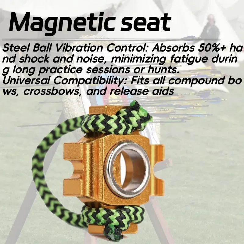 1pc Archery Magnetic Seat Aluminum Alloy With D Loop Dual-use Arrow Steel Ball Shooting Base For Compound Bow Hunting Target Accessories