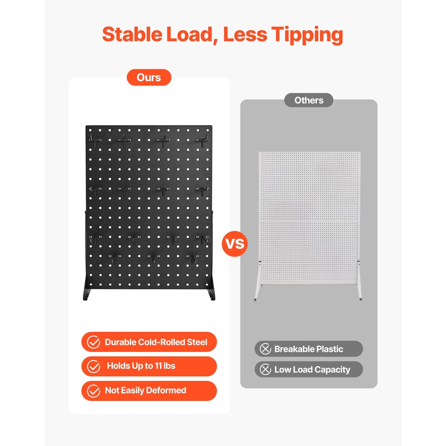 SucceBuy Steel Pegboard Display Stand With Hooks For Retail Space
