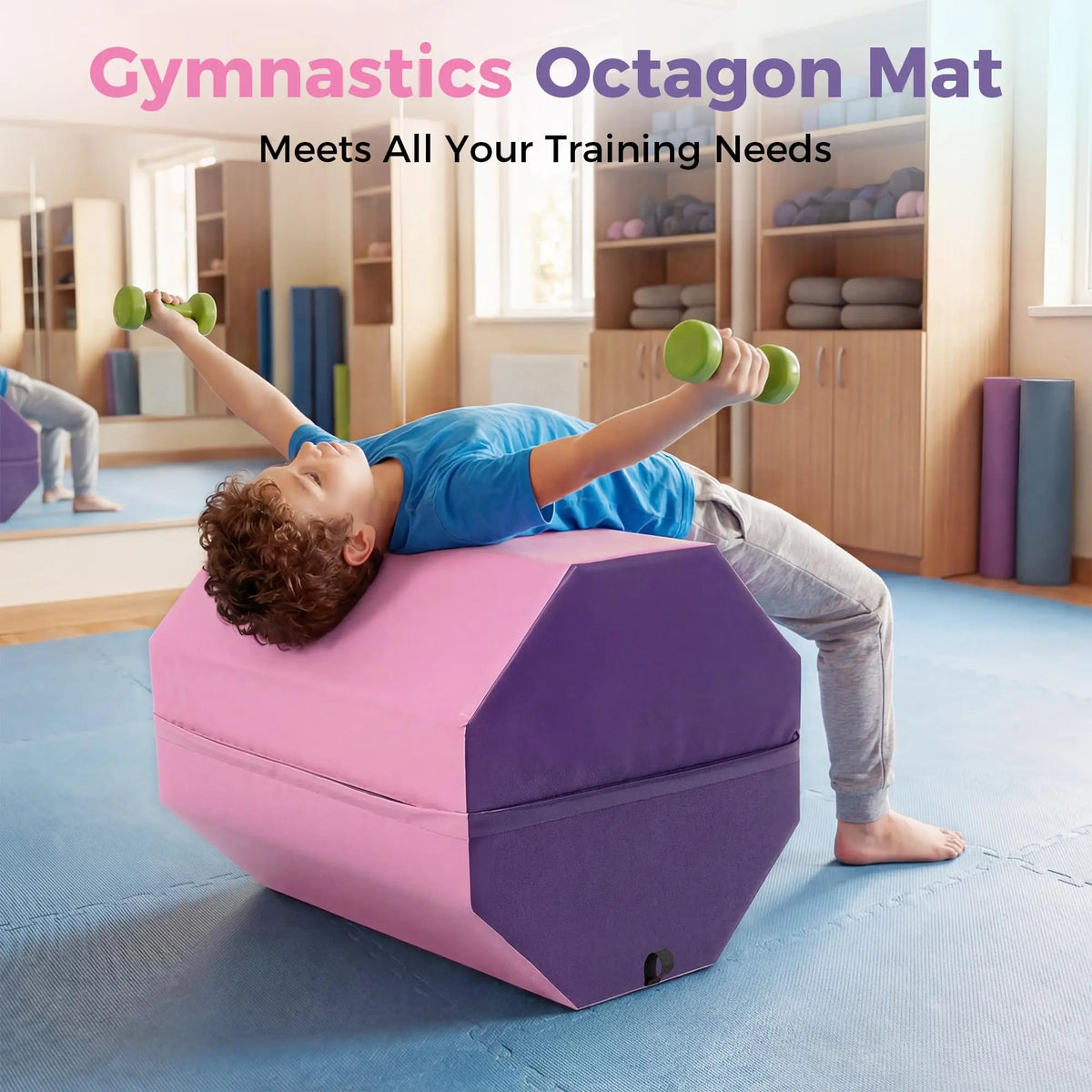 Octagon Backbend Somersault Trainer Mat for Gymnastics and Cheerleading