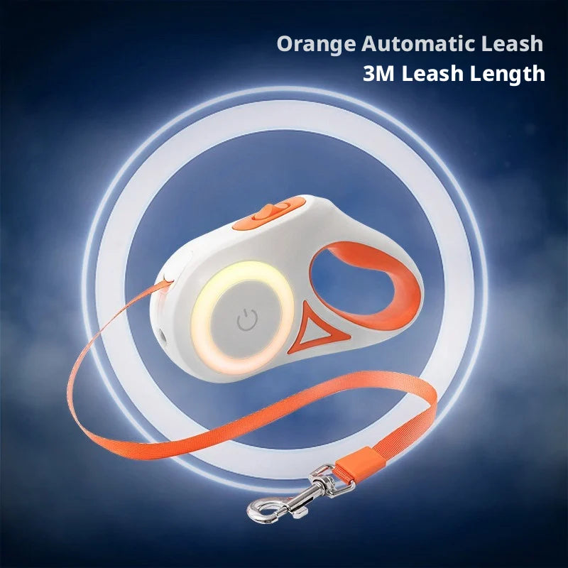 Retractable LED Dog Leash One Hand Brake And Enhanced Visibility