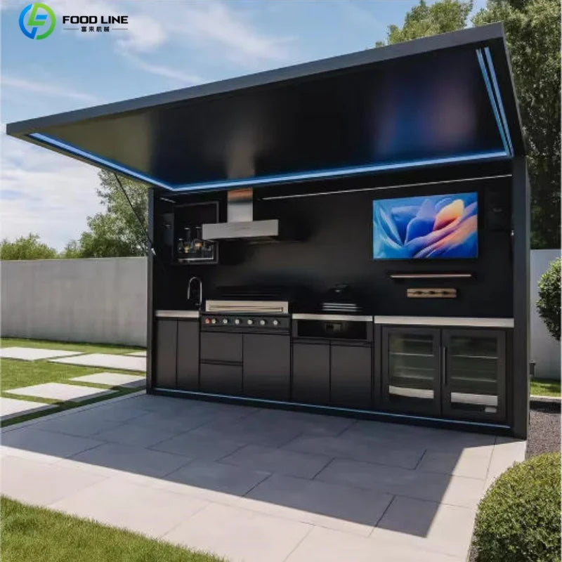 Outdoor Patio Kitchen BBQ Combo Weatherproof Storage Cabinet Stainless Steel Modular All in One Garden Backyard Customized