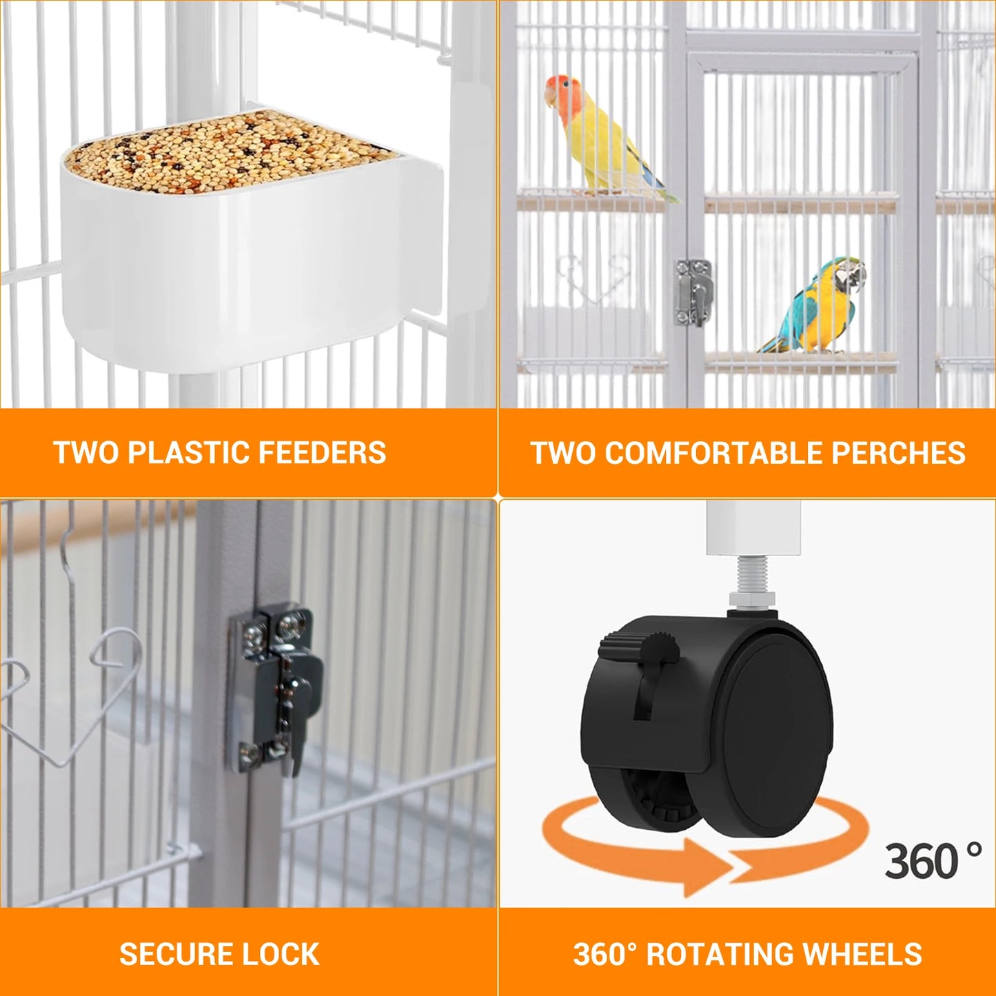 Five Level Metal Small Animal Cage With Wheels And Removable Tray