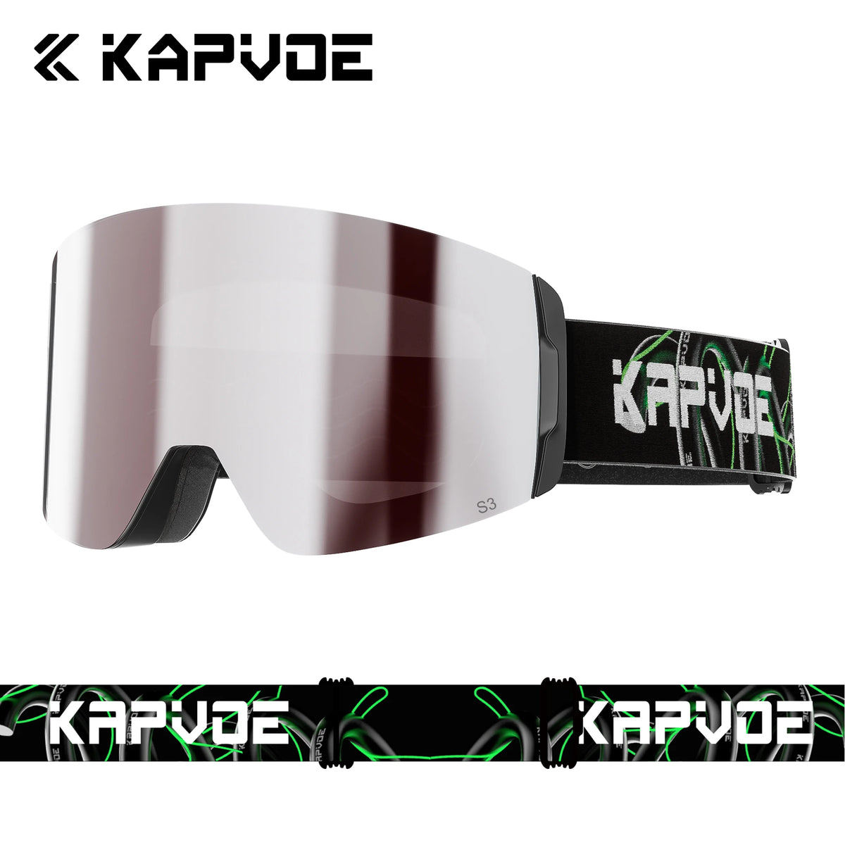 Kapvoe Photochromic Ski Goggles With Anti-Fog OTG UV Protection