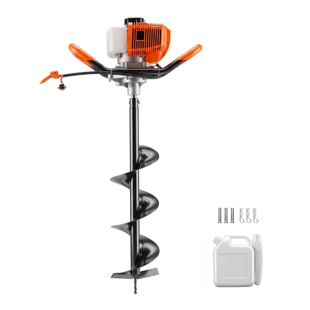 43cc Gas Powered Post Hole Digger with 8 Inch Auger Bit 31.5 Inch Deep Earth Auger Drill Machine EPA Certified Heavy Duty Fence Post Hole Digger for Farm Garden Landscaping