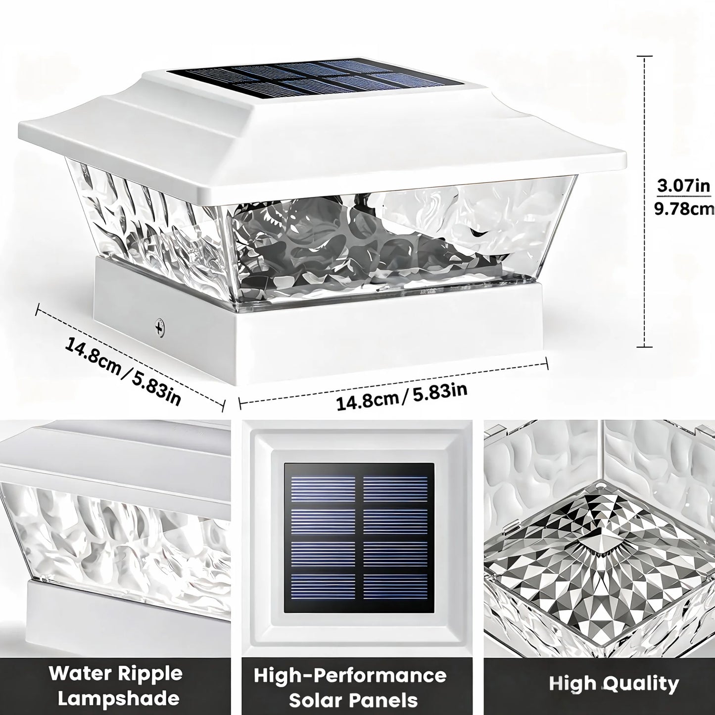 Solar Post Cap Lights Outdoor Led Auto Dusk To Dawn