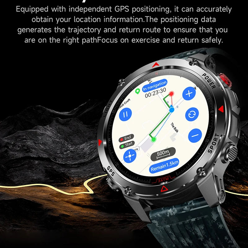 2026 New GPS Map Navigation Smart Watch Men Women Amoled Screen 3ATM Waterproof Sports Compass Health Bluetooth Call Smartwatch