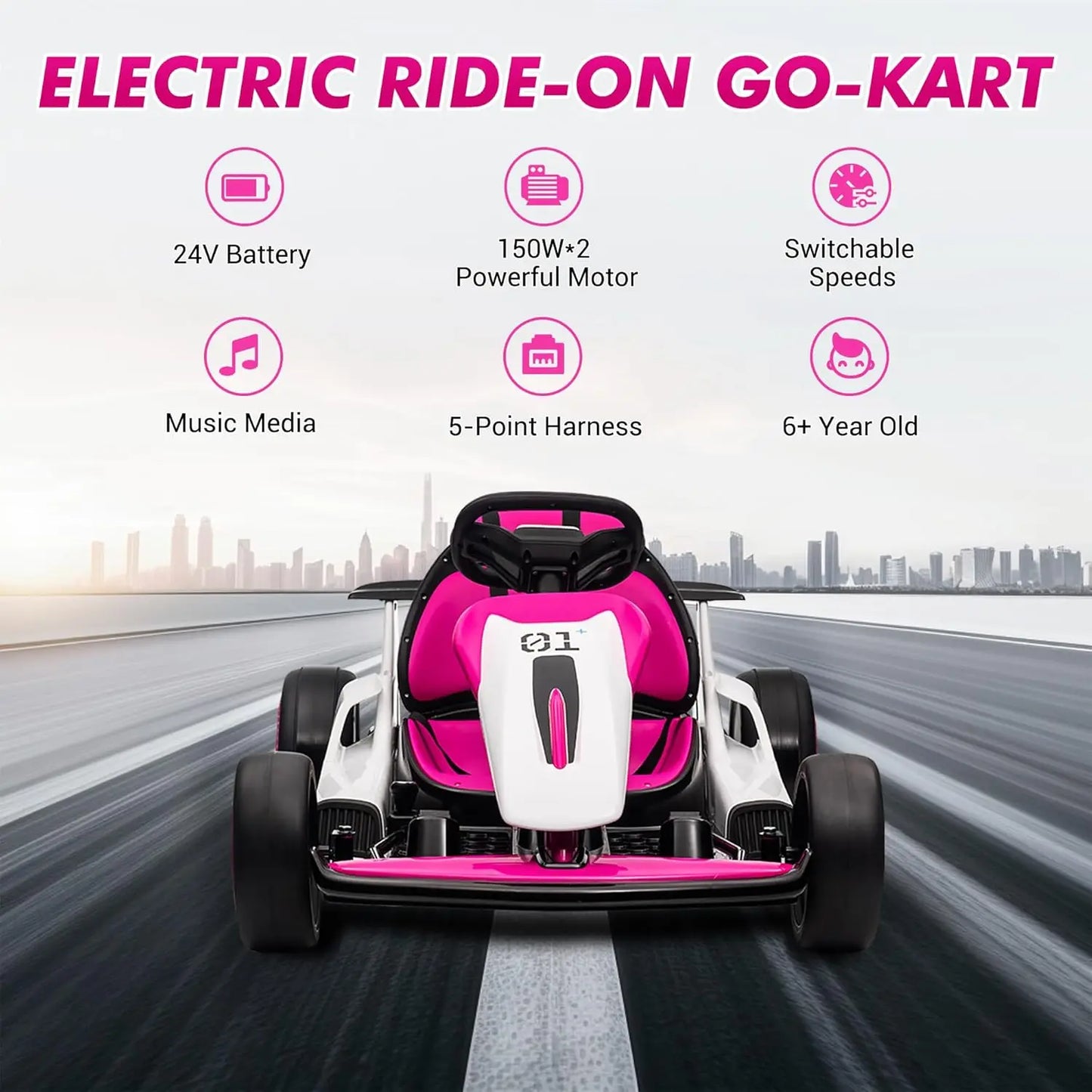24V Electric Drift Go Kart For Kids With Dual Motor