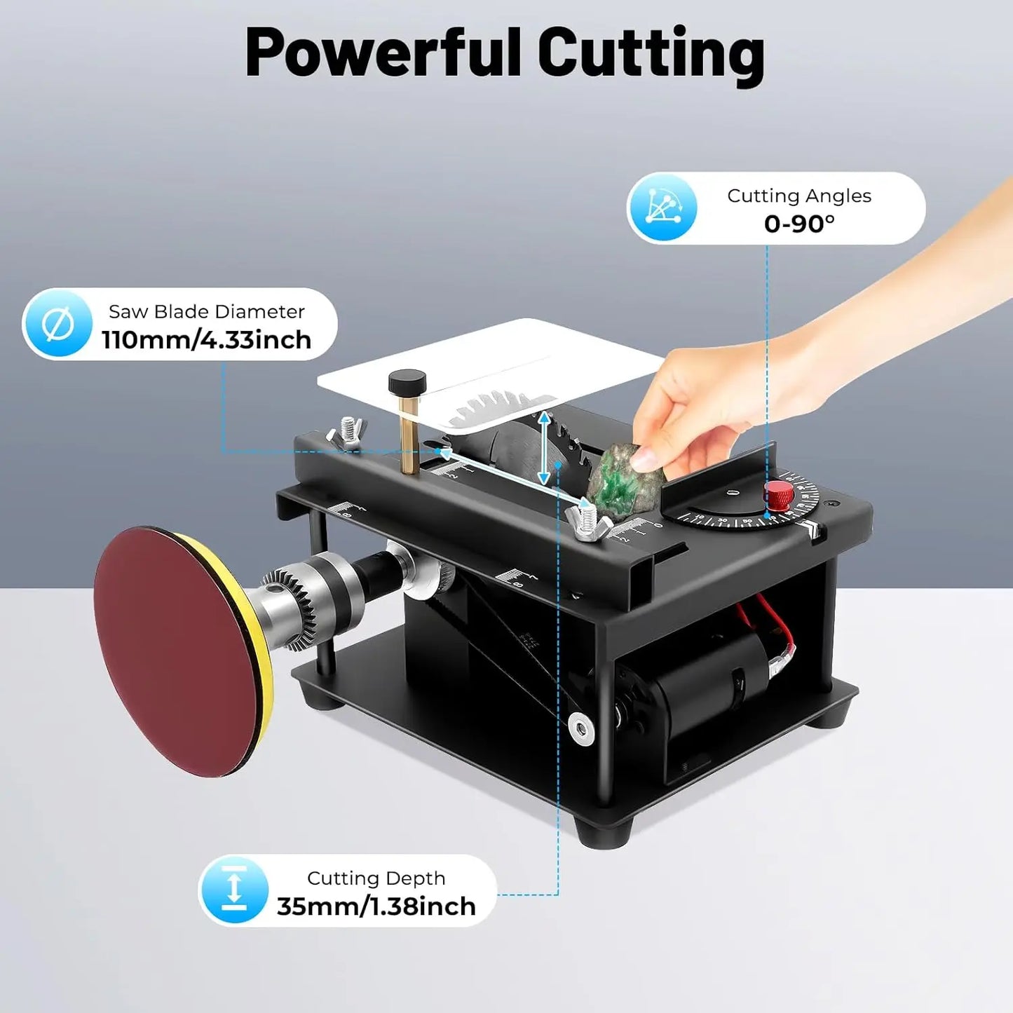Mini Table Saw Adjustable Cutting Angle For Wood Metal Plastic
