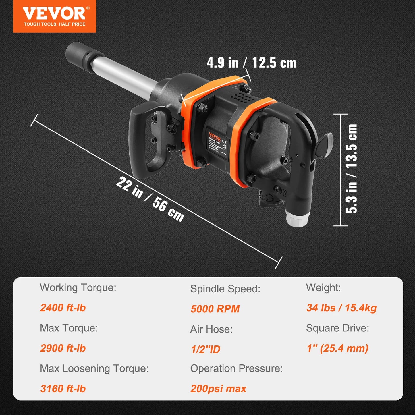 SucceBuy Heavy Duty Air Impact Wrench With Reverse Function