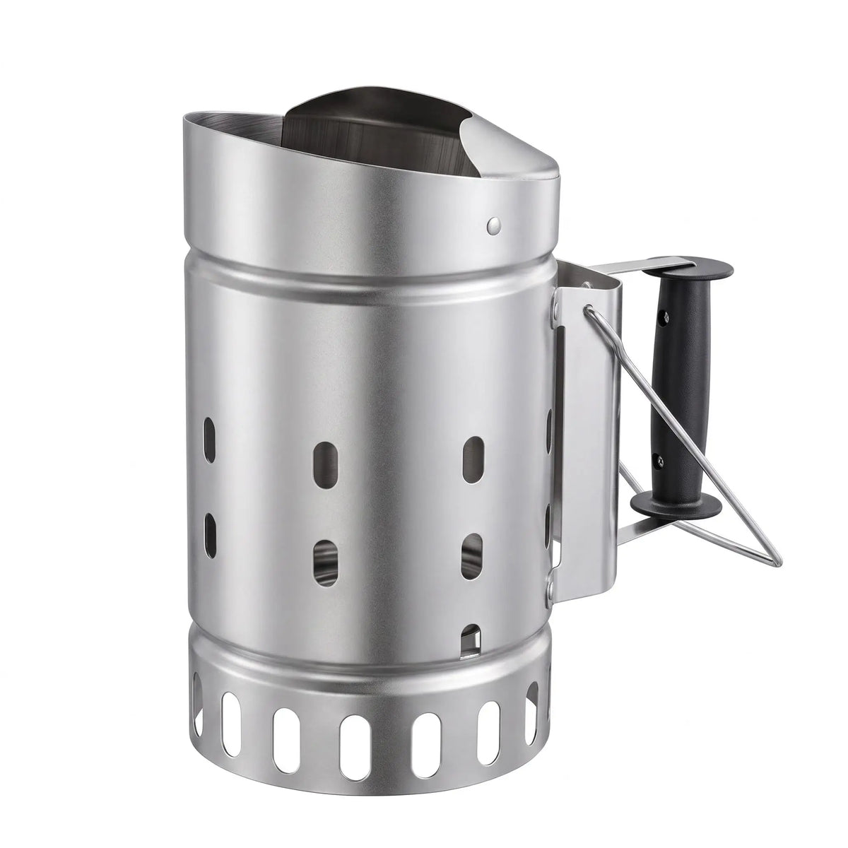 Stainless Steel Charcoal Chimney For Grill Quick Light Charcoal Chimney Starter With Heat Resistant Handle Safe BBQ Grill Charcoal Lighter Silver 32 X 19 X 32.5 CM