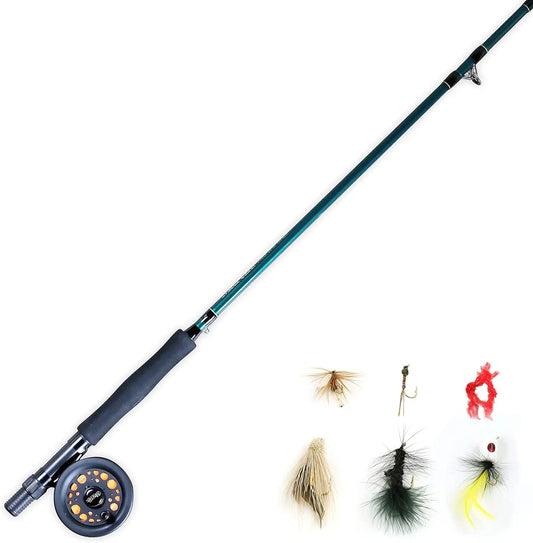 Complete Fly Fishing Rod And Reel Combo With Leader