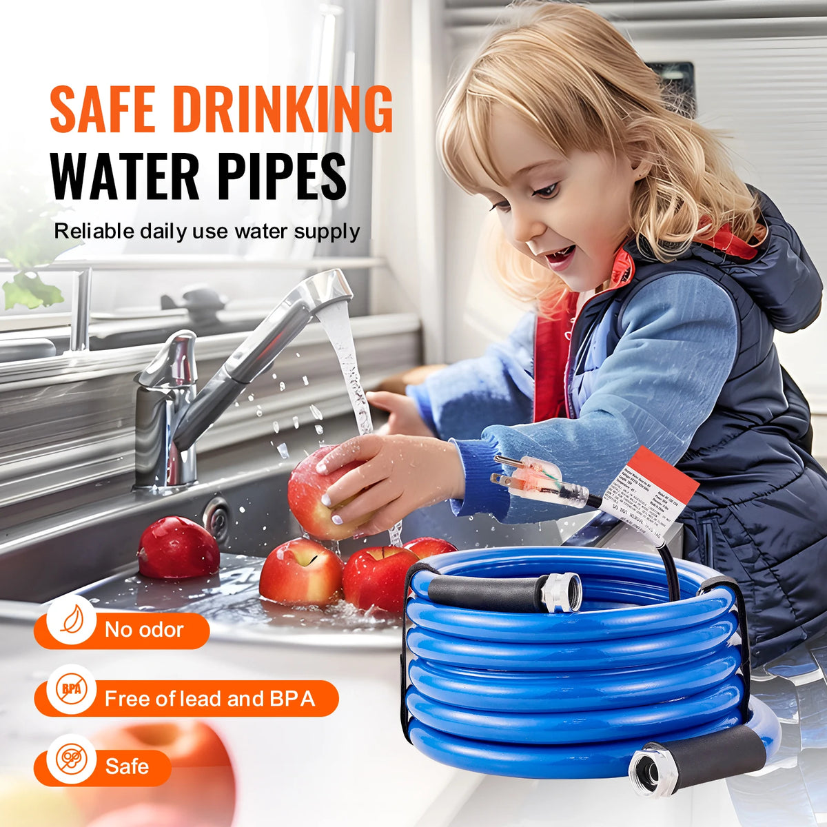 VEVOR Heated Water Hose With Automatic Self Regulating Technology