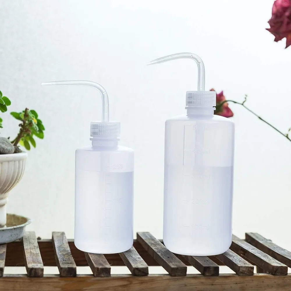 250ml and 500ml Plastic Squeeze Wash Bottle Set for Precise Plant Watering Indoor Succulent Care Gardening Tool Watering Can Alternative with Long Spout for Irrigation Misting Sprinkling and Cleaning