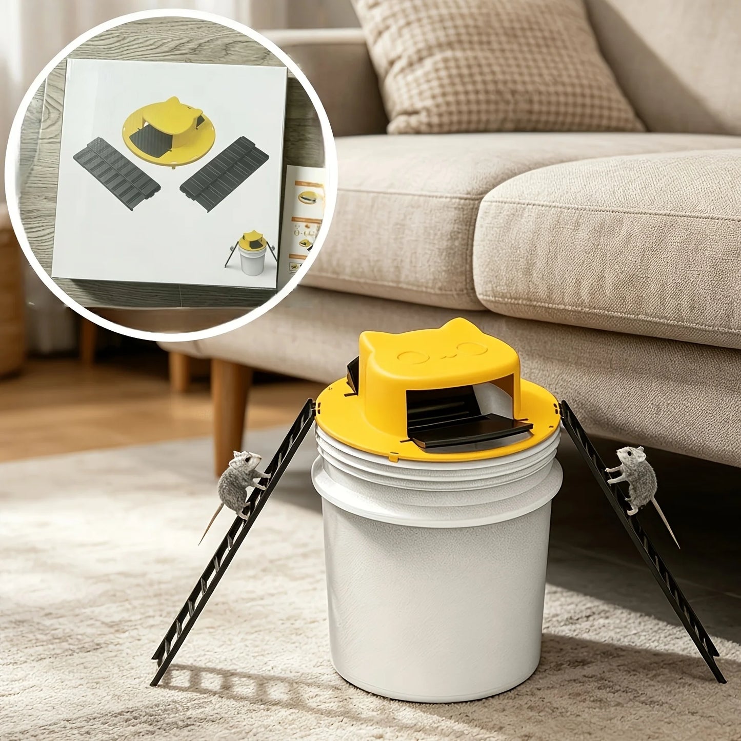 Automatic Reset Reusable Bucket Compatible Rat Mouse Trap