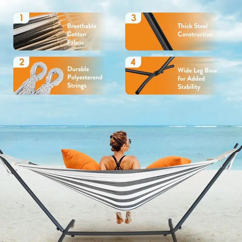 Gyroor Adjustable Stand Hammock With Storage Bag For Outdoor Camping