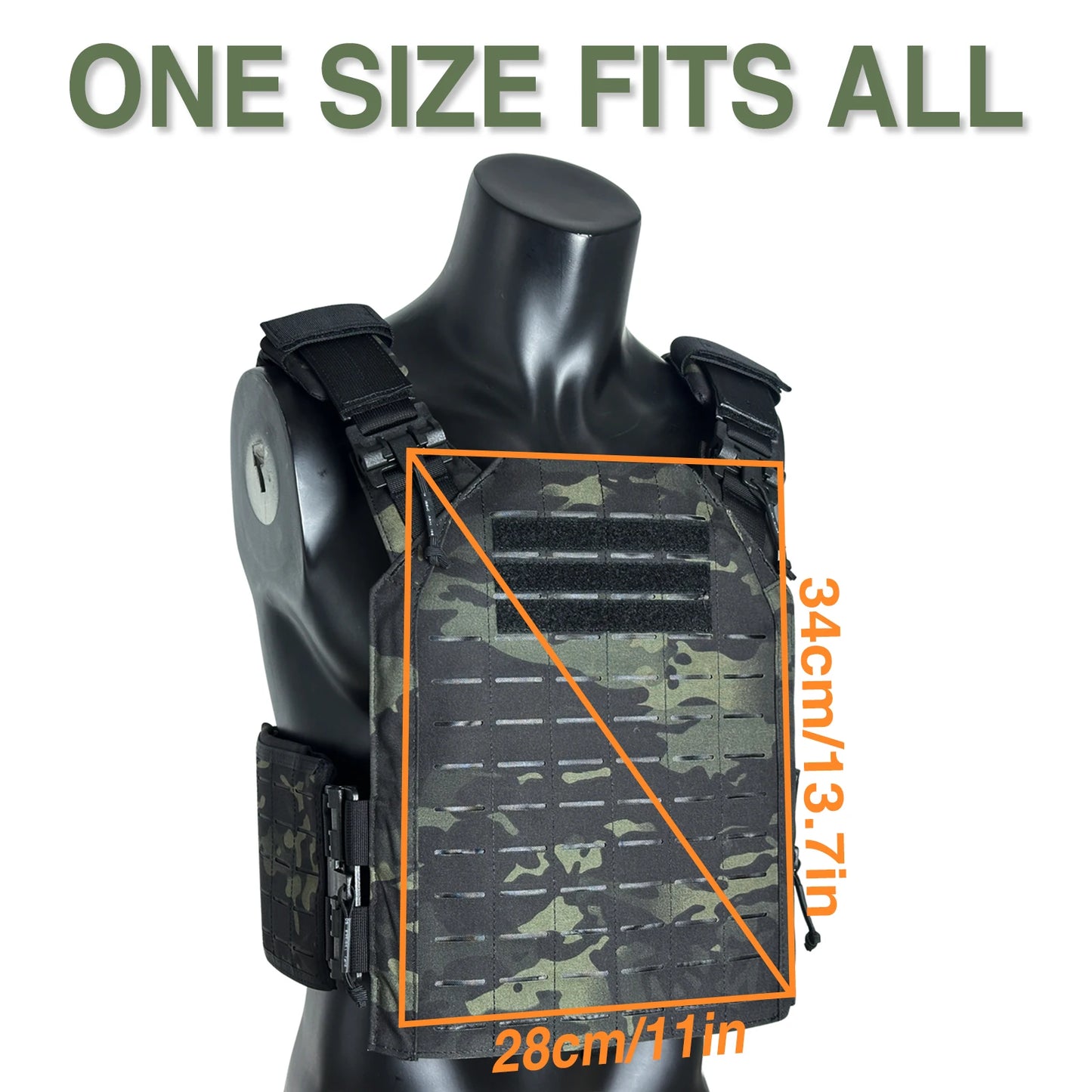 1000D Nylon Laser Cutting Modular Tactical Vest With Quick Release
