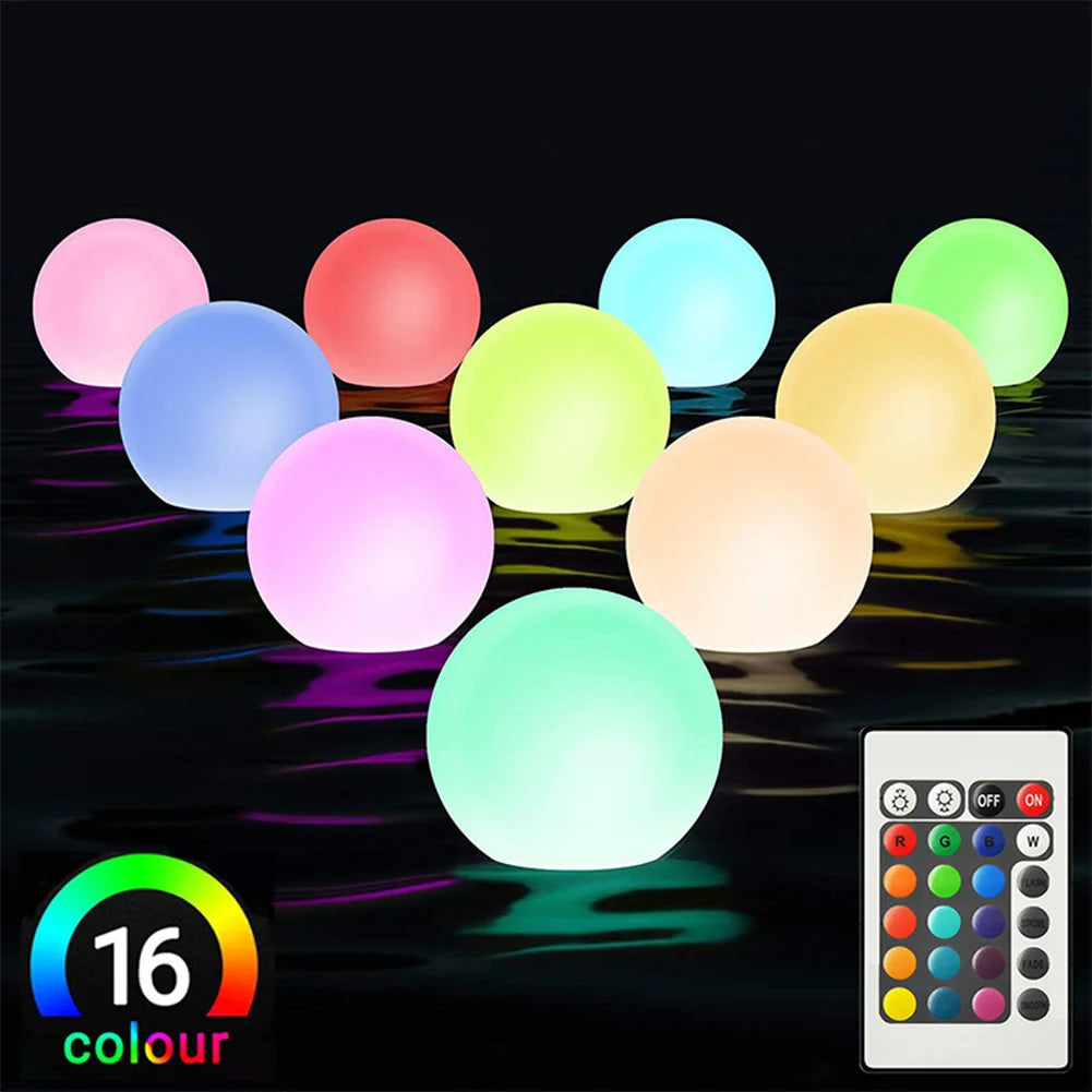 Atuotin Led Glowing Ball Night Light Remote Pool Decor