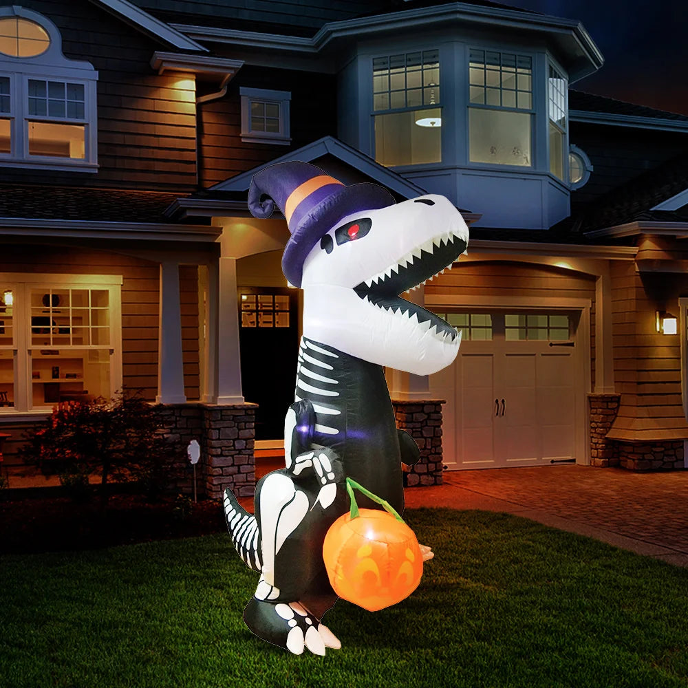 Joyfy Inflatable Skeleton Dinosaur Halloween Outdoor Decoration
