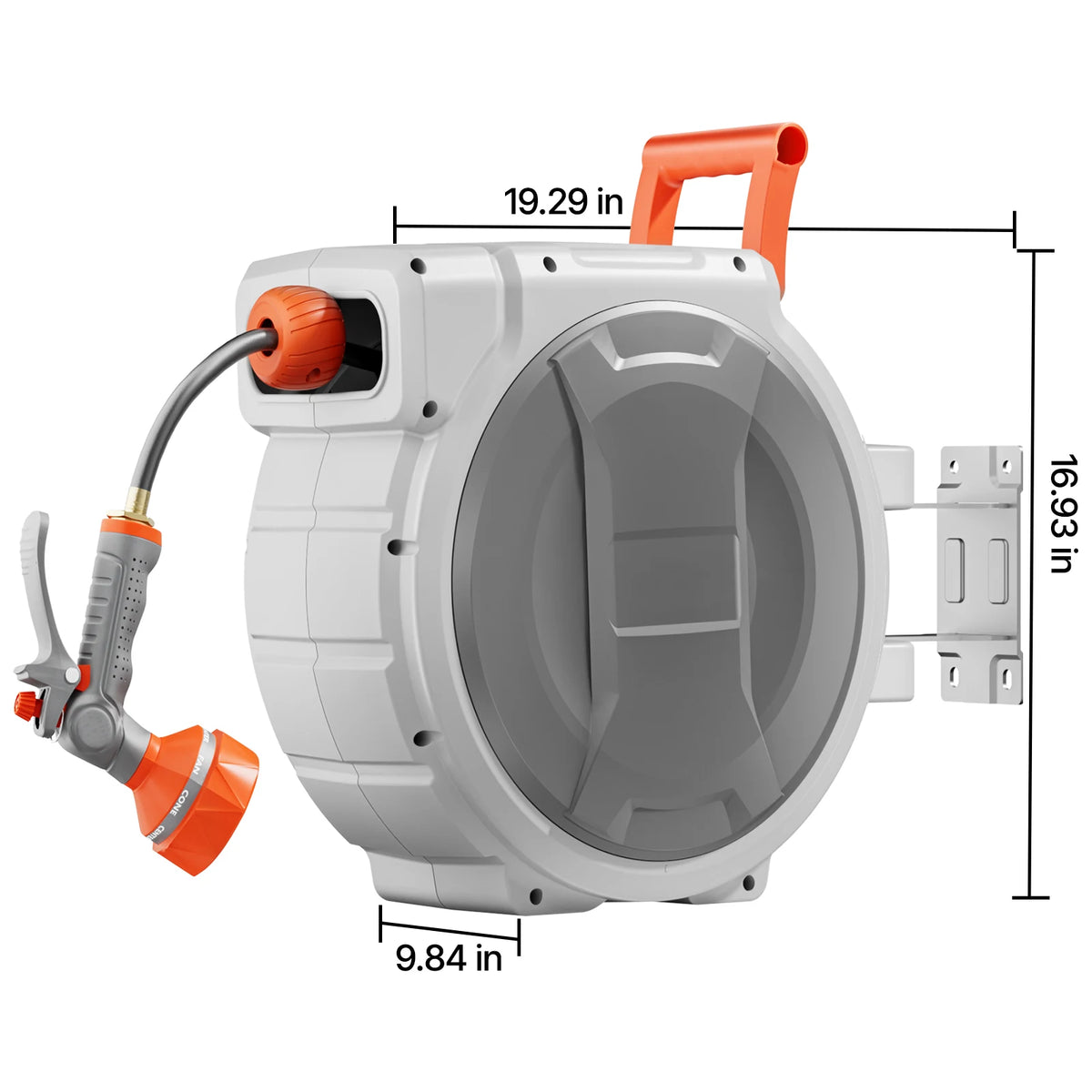 SucceBuy Heavy Duty Retractable Garden Hose Reel With Swivel Bracket