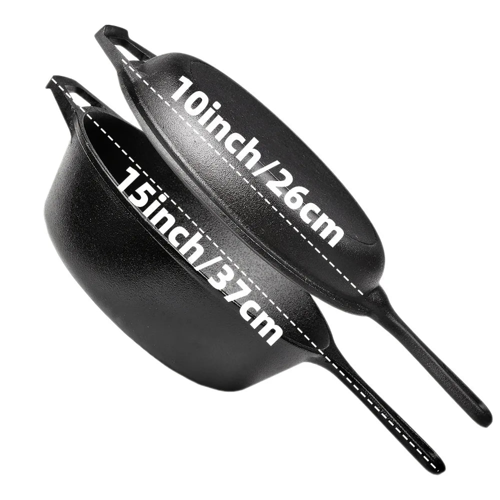 AEDG Preseasoned Cast Iron Skillet Cookware Set For Home