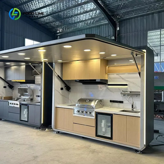 Outdoor Patio Kitchen BBQ Combo Weatherproof Storage Cabinet Stainless Steel Modular All in One Garden Backyard Customized