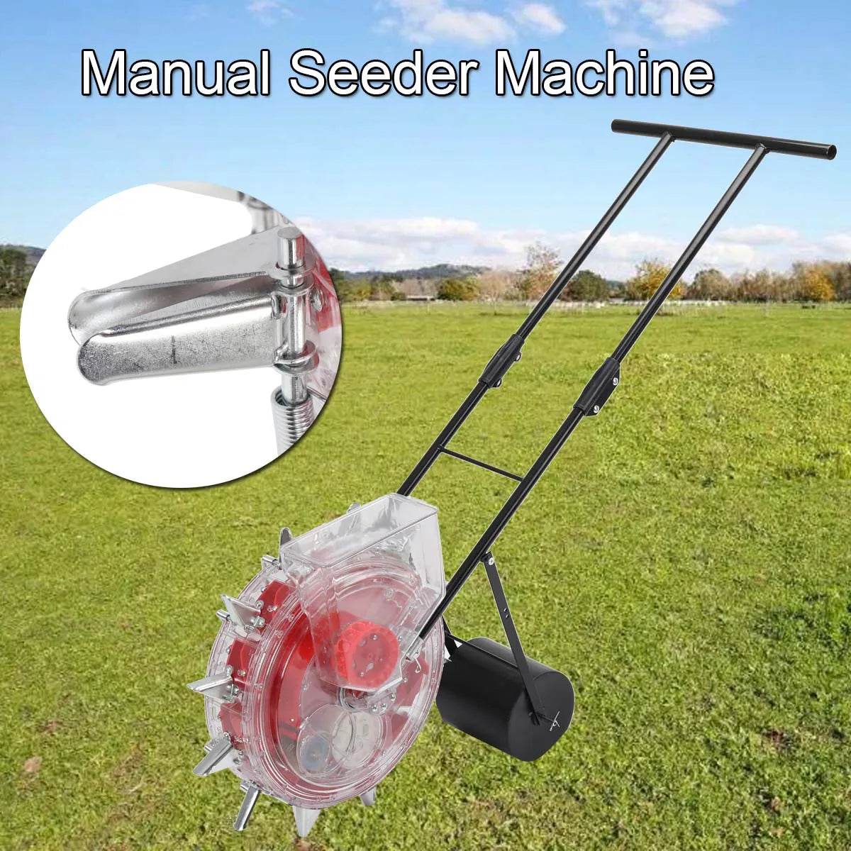 Hand Push Drum Seeder Fertilizer Applicator Multifunctional Crop Planter