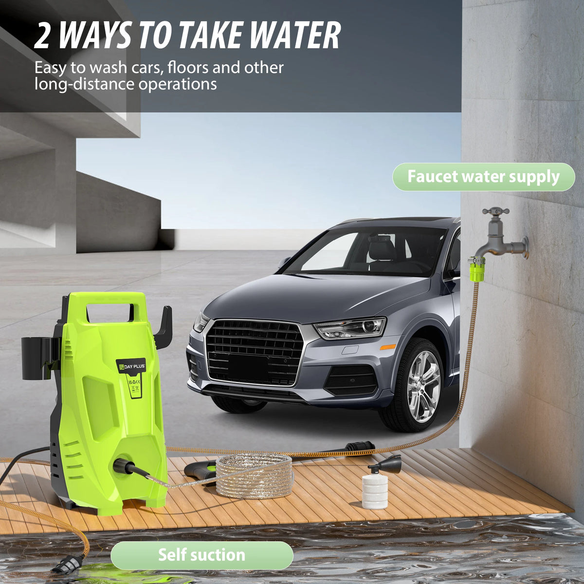 DayPlus High Pressure Electric Washer For Patio Cleaning